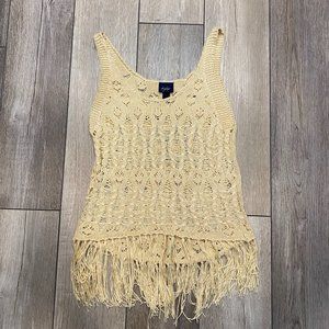 Women's Daytrip cream crocheted vest size Small
